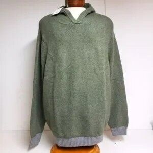 NEW WITH TAGS!  Men's Hooded Solid Pullover Sweater, Olive Green